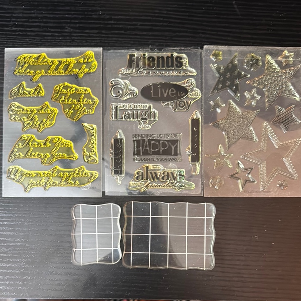 Decorative Clear Stamp Set with Acrylic Blocks